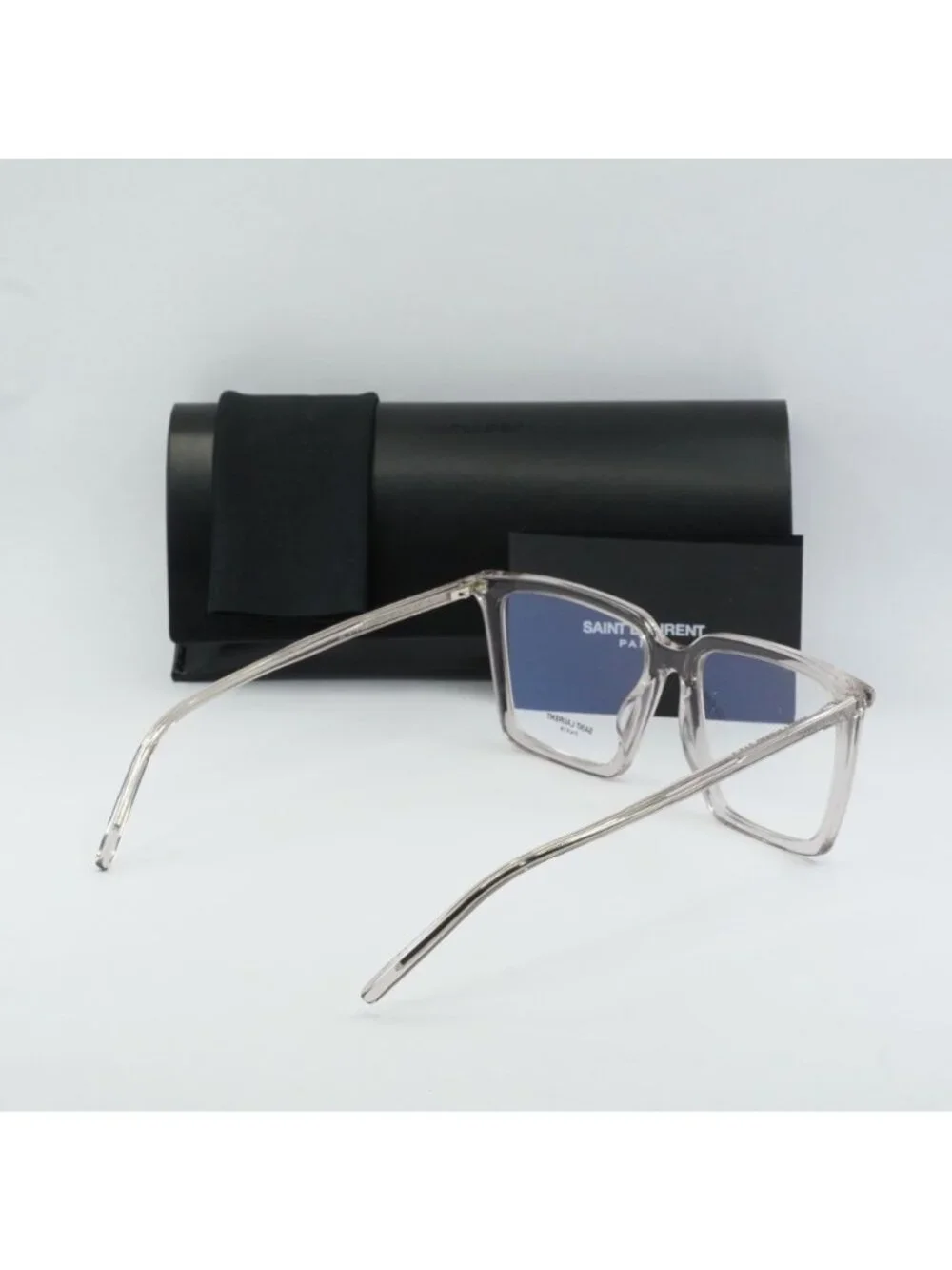 Saint Laurent SL474OPT 003 Eyeglasses Transparent Nude 56mm Square Frame
